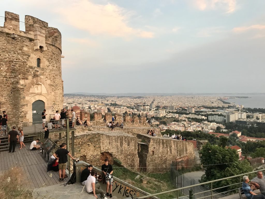 most beautiful cities in europe thessaloniki view from the old city walls looking out over the city and the water