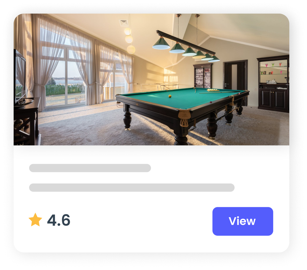 Contemporary room with pool table