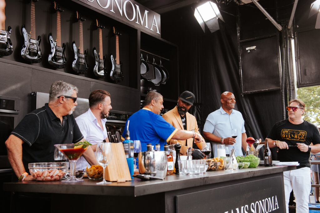 Bottlerock Napa music festival Culinary Stage celebrities and chefs around a long table
